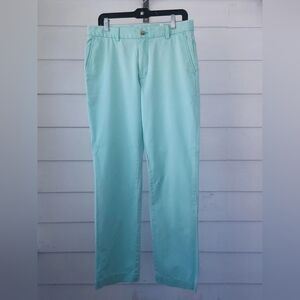 NWOT Vineyard Vines Slim Fit Breaker Pants 32x32 Mint Seafoam Whale